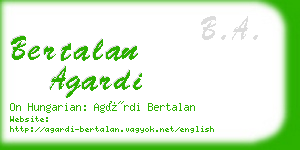 bertalan agardi business card